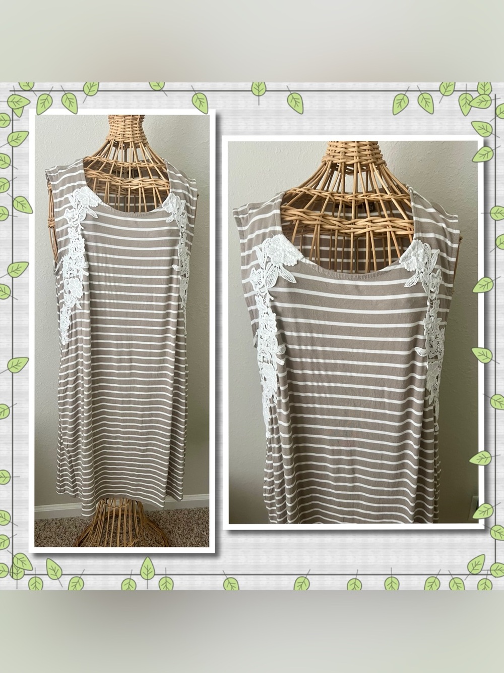 EUC NINA LEONARD STRIPPED DRESS SZ XL